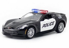 Black 1:36 Police Diecast Chevrolet Corvette C7 Grand Sport Toy