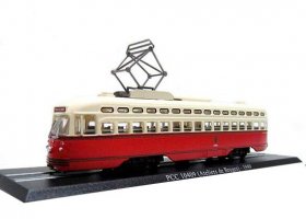 Red-White 1:87 Atlas PCC 10409 Atelies Bruges 1949 Tram Model