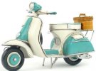 Retro Blue-White 1:8 Scale Tinplate 1965 Vespa Scooter Model