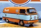 Blue-Orange 1:64 Greenlight Gulf Diecast 1975 VW T2 Bus Model