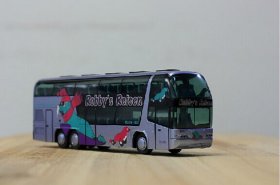 Purple 1:87 Scale Neoplan Skyliner Robbys Reisen Tour Bus Model