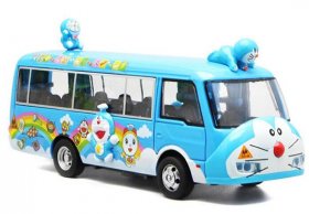 Kids Blue Pull-Back Function Diecast Doraemon School Bus Toy