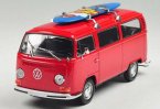 White / Red / Yellow 1:24 Welly Diecast 1972 VW T2 Bus Model