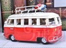 Medium Scale Red-White Ancient Style Bus Model