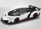 1:24 Scale White / Gray / Red Diecast Lamborghini Veneno Toy