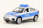 Kids 1:43 Scale Silver Diecast BMW X6 Police Car Toy