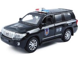 White 1:32 Scale Police Theme Kids Diecast Toyota Land Cruiser