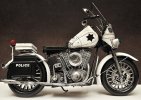 White Large Scale Handmade Police Tinplate 1940s Harley Davidson