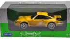 White / Yellow 1:18 Scale Welly Diecast Porsche 964 Turbo Model