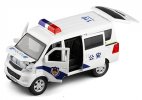 White-Blue 1:32 Scale Police Kids Diecast Changan S460 Van Toy