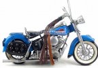 Handmade Medium Scale Blue Tinplate 1966 Harley Davidson FLT