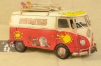 Red / Green Tinplate Medium Scale Vintage VW Bus Model