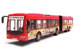 Large Scale Red /White City Express Plastic Articulated Bus Toy