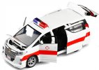 White-Red 1:32 Kids Ambulance Diecast Toyota Alphard MPV Toy