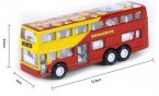 Doraemon Theme Red / Yellow Alloy Double Decker Bus Toys