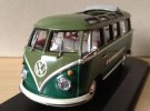 1:43 Scale Diecast Minichamps Green VW T1 Samba Bus Model