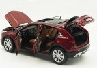 Dark Red 1:18 Scale Diecast 2022 Cadillac XT4 SUV Model