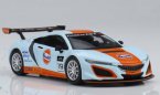 Gulf 1:64 Scale Blue-Orange Diecast Acura NSX GT3 Model Model