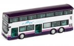 White-Purple Kids NO.12 Diecast Double Decker Bus Toy