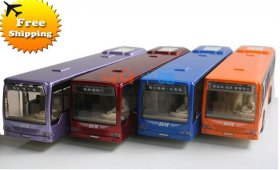 Pull-back Function Kid Red / Blue / Purple / Orange City Bus Toy