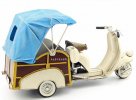 White Large Scale Vintage Tinplate Tricycle Vespa Model