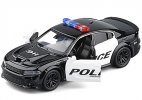 White-Black Kid 1:36 Scale Police Diecast Dodge Charger SRT Toy