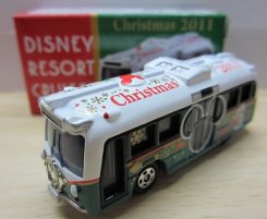 White-Green Kids Mini Scale TOMY Christmas City Bus Toy