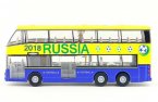 Kids 2018 Russia World Cup Diecast Double Decker Bus Toy
