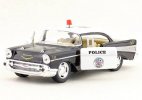 1:40 Kids Black-White Police 1957 Diecast Chevrolet Bel Air Toy