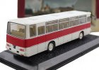 1:72 Scale White-Red Atlas Diecast Ikarus 256 Bus Model