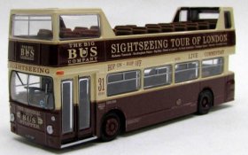 1:76 Scale Brown London Double Decker Tour Bus Model