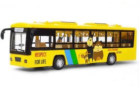 Kids NO.303 Route Yellow 1:48 Scale Diecast City Bus Toy