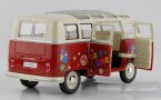 Kids Red / Blue / Green 1:24 Flower Patterns Diecast VW Bus Toy