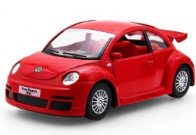 1:36 Silver / Black / Red / Blue Diecast VW New Beetle RSI Toy