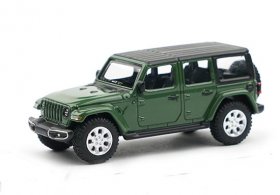 1:64 Scale Red / Green Diecast Jeep Wrangler Sahara Model