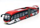 1:64 Scale Red-White Diecast Yinlong Articulated Bus Model