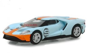 Blue-Orange 1:64 Greenlight Gulf Diecast 2017 Ford GT Model