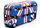 Blue 11 Inch Union Jack London Double Decker Bus Model