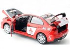 Kids 1:32 Red / Blue Diecast Mitsubishi Lancer Evolution Toy