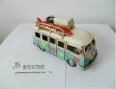 Medium Scale Blue-White Tinplate Flower Patterns Bus Model