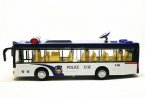 Kids Blue-White Police Diecast City Bus Toy