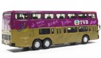 Purple-Golden 1:76 Scale TVB Die-Cast NanJing Double Decker Bus