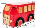 Kids Red Sweet Smile Wooden Bertie Bus Toy