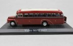 Wine Red 1:72 Scale Atlas Die-Cast Volvo B375 1957 Bus Model