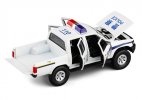 White 1:32 Kids Police Diecast Toyota Hilux Pickup Truck Toy