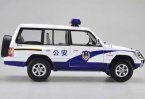 1:18 Scale White-Blue Police Diecast Mitsubishi Pajero Model