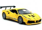 1:24 Scale Yellow Bburago Diecast Ferrari 488 Challenge Model