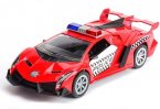 Police 1:32 Black / Blue / Red Diecast Lamborghini Veneno Toy