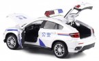 Kids White 1:32 Scale Police Theme Diecast BMW X6 SUV Toy