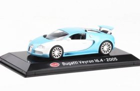 1:43 Scale Blue-White Diecast 2005 Bugatti Veyron 16.4 Model